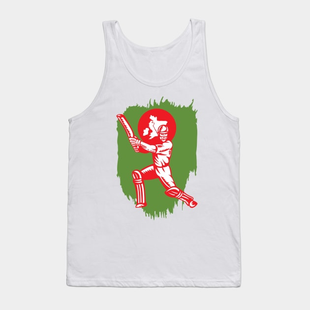 Bangladesh Cricket Player Batsman Design Tank Top by alltheprints